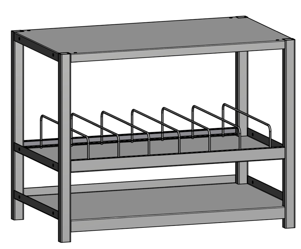 Bild von JURA-MODUL - Abschlussmodul - Abschlussmodul mit einem Universalfachboden und einem Dosenfachboden variabel (VPE=1 Stück)